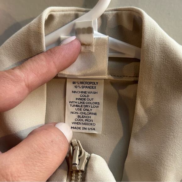 Eliza Audley Tennis Jacket Medium - Cream Full Zip, EUC Women's - Picture 5 of 7